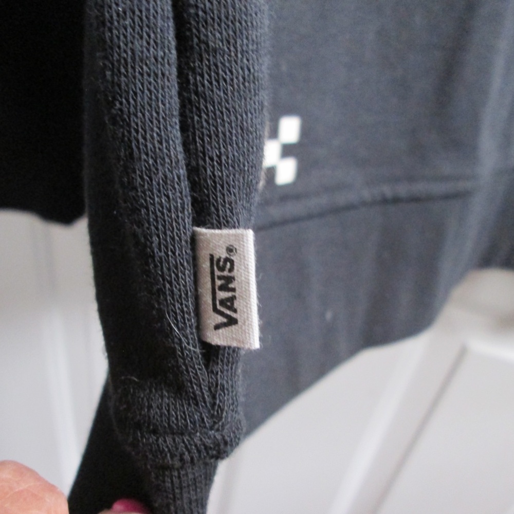 new VANS MEN;S BLACK sweatshirt with hoodie Sz S - Picture 9 of 9